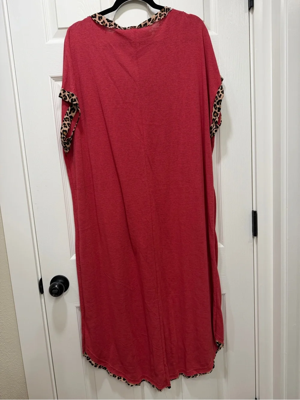 Umgee USA NWT Coral Leopard Trim Midi Dress XL Boutique